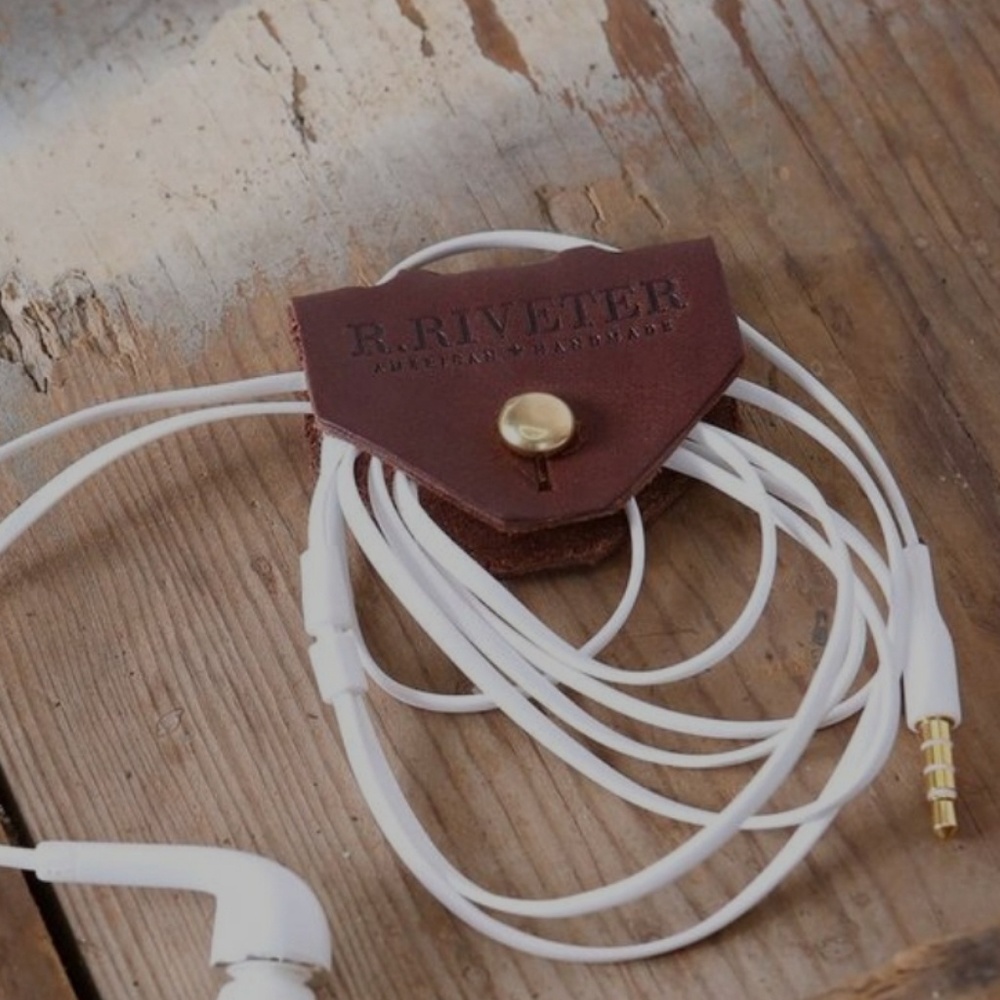 R.Riveter Leather Ear Bud Holder